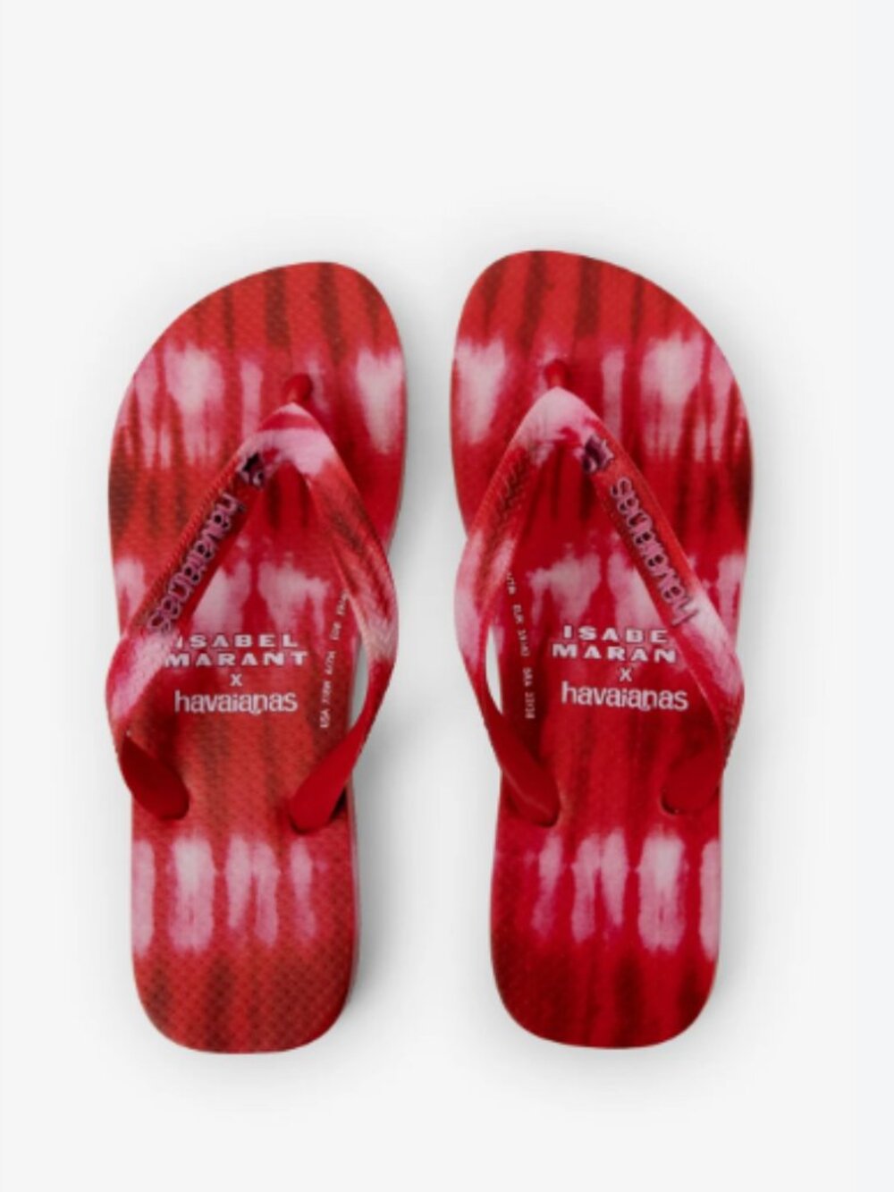 Isabel Marant x Havaianas Flip Flops Red Hibiscus 7/8 USA size Women's